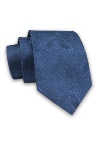 Alties - Niebieski Elegancki Męski Krawat -ALTIES- 7cm, Stylowy, Klasyczny, w Tłoczony Wzór. Kolor: niebieski. Materiał: tkanina. Styl: klasyczny, elegancki