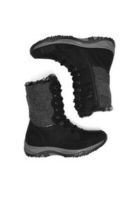 Rieker Trzewiki M9643-01 Czarny. Kolor: czarny. Materiał: materiał #3