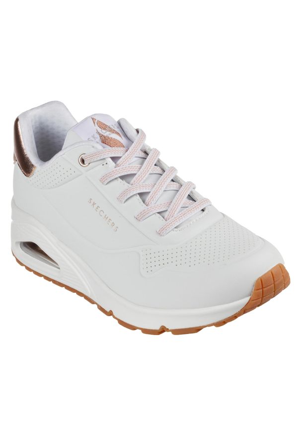 skechers - Buty SKECHERS UNO - SHIMMER AWAY Biały. Okazja: na co dzień. Kolor: biały, różowy, wielokolorowy, żółty. Materiał: syntetyk, tkanina