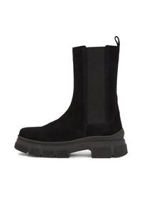 TOMMY HILFIGER - Tommy Hilfiger Sztyblety Essential Suede Chelsea Boot FW0FW07489 Czarny. Kolor: czarny #5