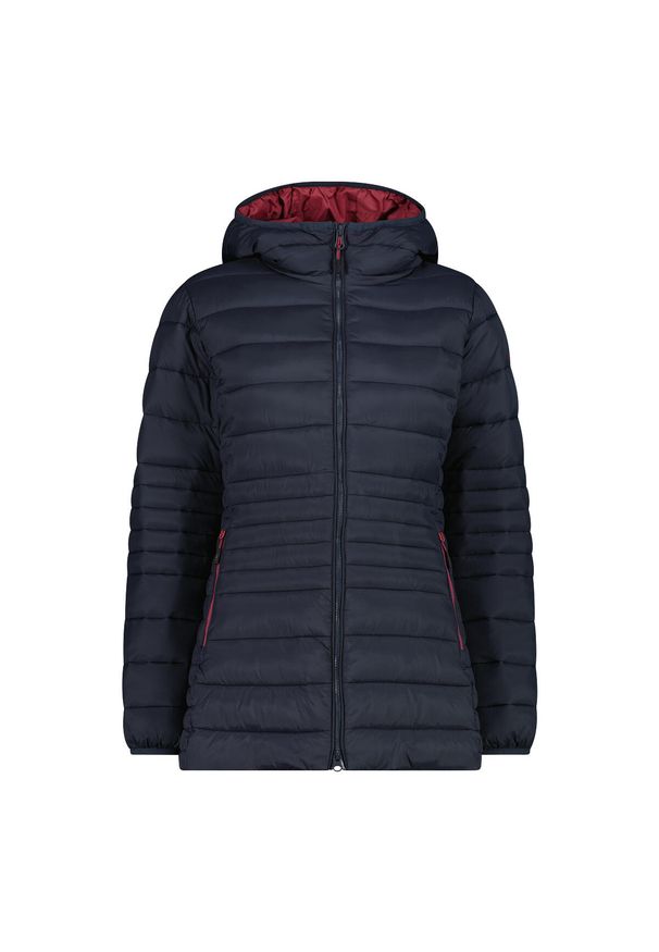 Długa kurtka puchowa z kapturem na zamek Sorona Aura damska CMP. Typ kołnierza: kaptur. Kolor: niebieski, szary, wielokolorowy, brązowy. Materiał: puch. Długość: długie. Sport: turystyka piesza