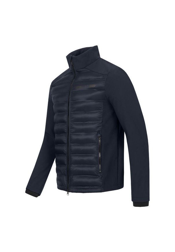 Kurtka jeździecka z mieszanki softshellowej ELT Missouri. Kolor: niebieski. Materiał: softshell, materiał, puch