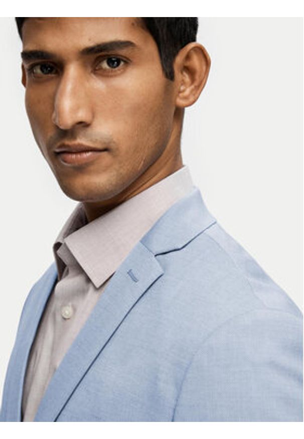 Selected Homme Marynarka 16092418 Błękitny Slim Fit. Kolor: niebieski. Materiał: syntetyk