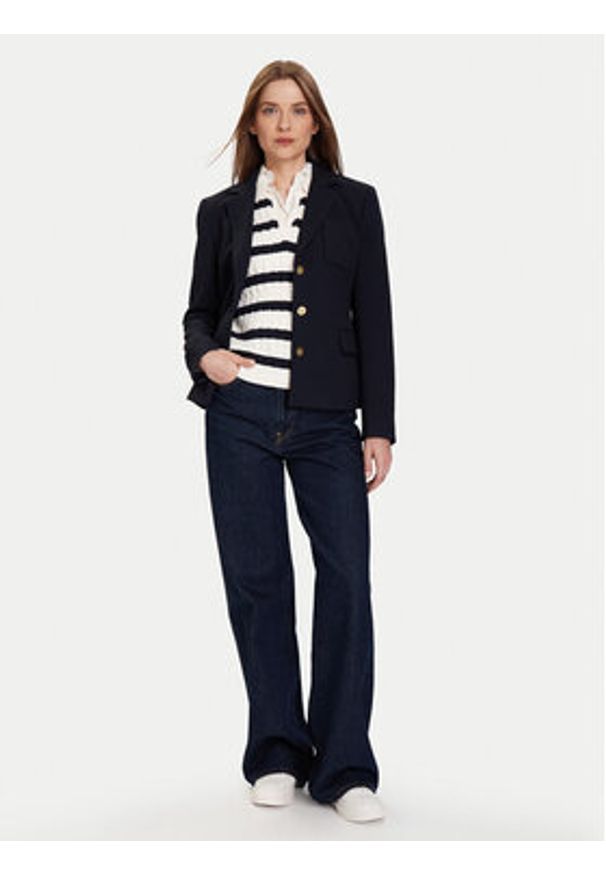 TOMMY HILFIGER - Tommy Hilfiger Marynarka WW0WW46660 Granatowy Slim Fit. Kolor: niebieski. Materiał: syntetyk