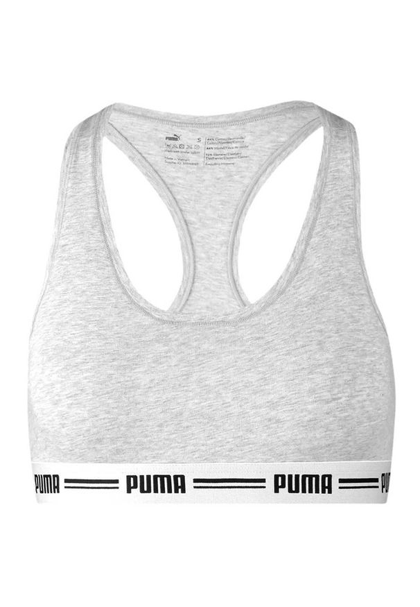 Puma - Biustonosz Sportowy Damski Racerback. Kolor: szary