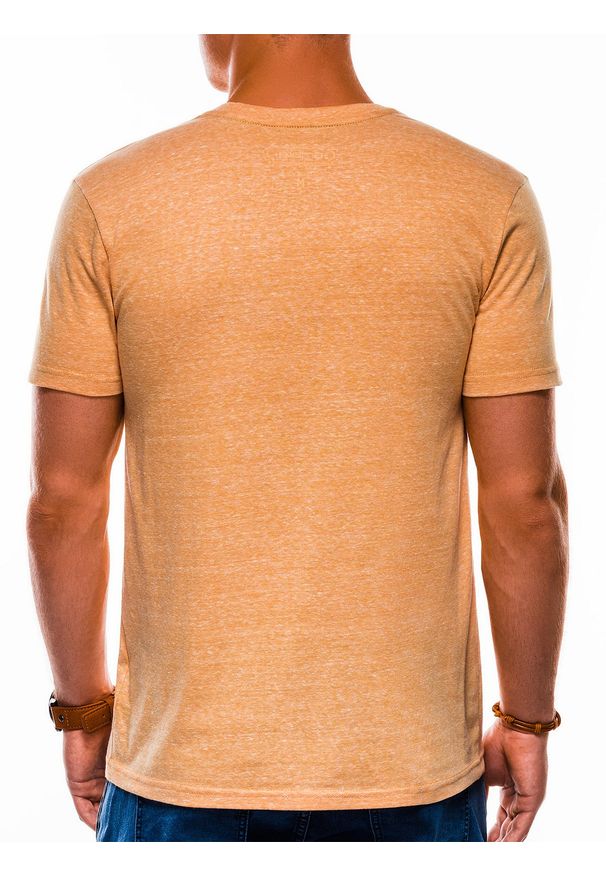 Żółty t-shirt basic Ombre Clothing