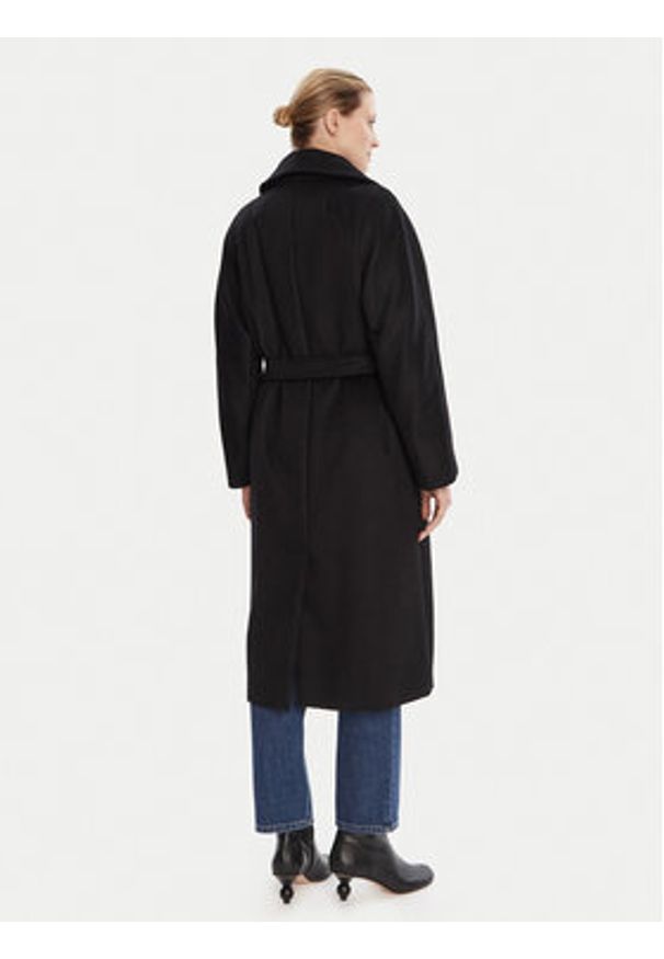 Weekend Max Mara Płaszcz wełniany Resina 2525016031 Czarny Regular Fit. Kolor: czarny. Materiał: wełna