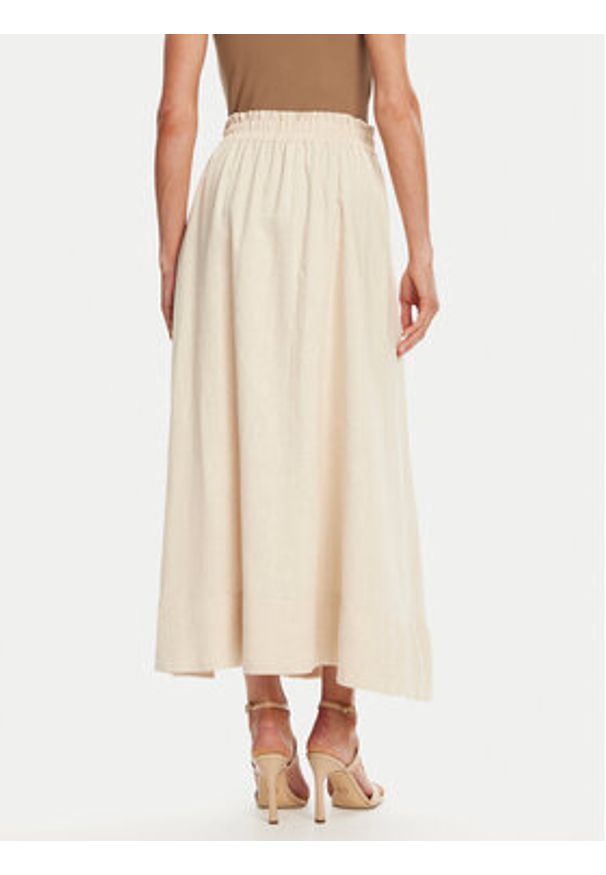 YAS Spódnica maxi Flaxy 26036370 Beżowy Regular Fit. Kolor: beżowy. Materiał: wiskoza