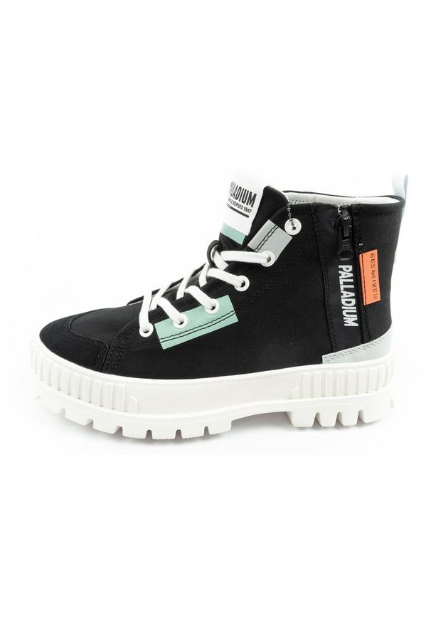 Buty za kostkę sportowe damskie Palladium Pallashock Backzip 2. Wysokość cholewki: za kostkę. Kolor: czarny. Materiał: nylon, zamsz, materiał, bawełna. Szerokość cholewki: normalna