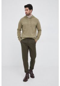 Selected Spodnie męskie kolor zielony proste. Okazja: na co dzień. Kolor: zielony. Materiał: tkanina, materiał, bawełna. Wzór: gładki. Styl: casual #4