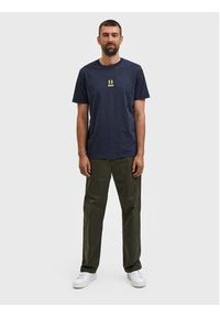 Selected Homme T-Shirt Armin 16085666 Granatowy Slim Fit. Kolor: niebieski. Materiał: bawełna #3