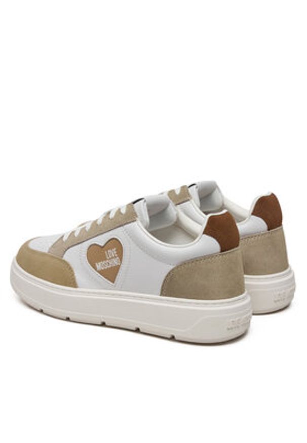 Love Moschino - LOVE MOSCHINO Sneakersy JA15154G1MIAA10A Biały. Kolor: biały. Materiał: skóra