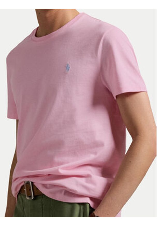 Polo Ralph Lauren T-Shirt 710671438417 Różowy Slim Fit. Typ kołnierza: polo. Kolor: różowy. Materiał: bawełna