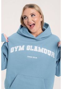 GYM GLAMOUR - Bluza fitness damska Gym Glamour college sky. Kolor: niebieski. Sport: fitness