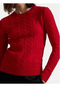 Polo Ralph Lauren Sweter 211910421026 Czerwony Slim Fit. Typ kołnierza: polo. Kolor: czerwony. Materiał: wełna #3