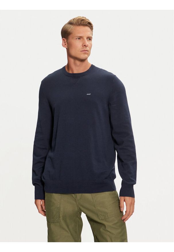 Levi's® Sweter A7207-0002 Granatowy Regular Fit. Kolor: niebieski. Materiał: bawełna