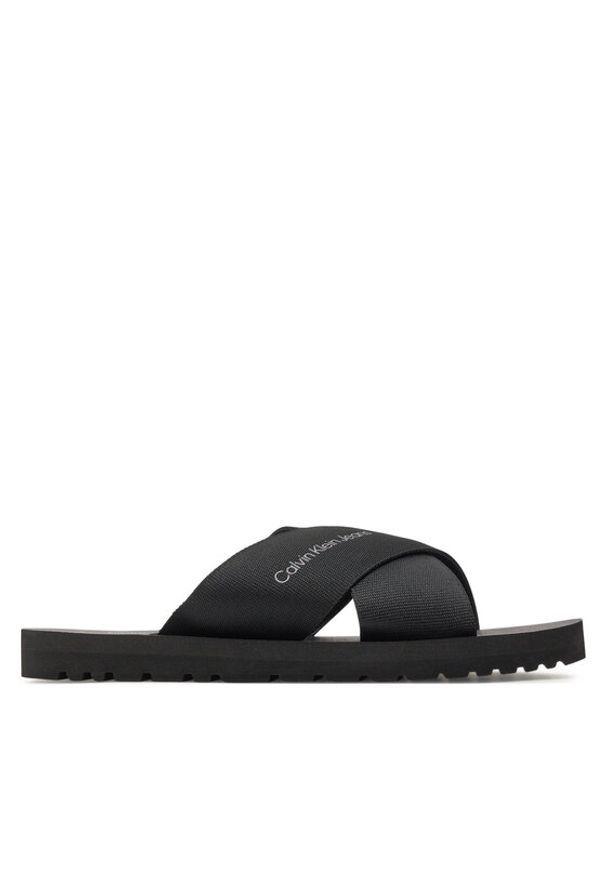 Calvin Klein Jeans Klapki Cross Sandal Slipon Rp In Btw YM0YM00942 Czarny. Kolor: czarny