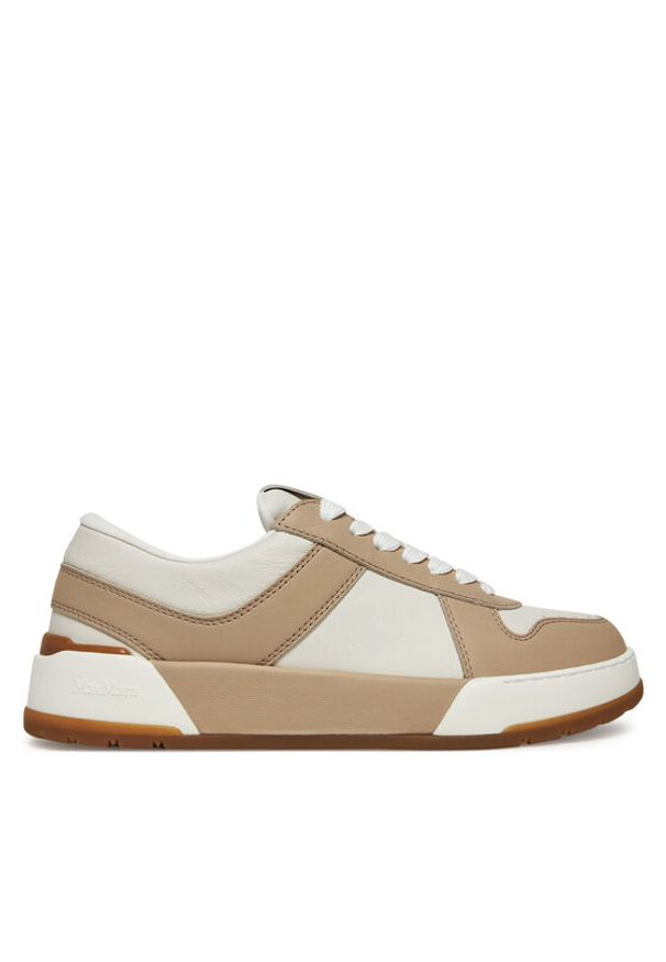 Max Mara Sneakersy 2514761091600 Biały. Kolor: biały. Materiał: skóra