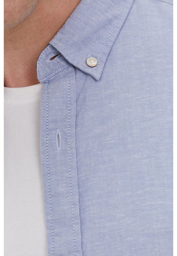 Jack & Jones - Koszula. Okazja: na co dzień. Typ kołnierza: button down. Kolor: fioletowy. Długość rękawa: krótki rękaw. Długość: krótkie. Styl: casual