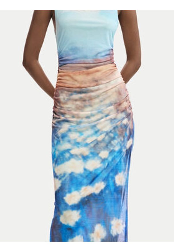 Desigual Sukienka letnia Celeste 26SWVK28 Niebieski Slim Fit. Kolor: niebieski. Materiał: syntetyk. Sezon: lato