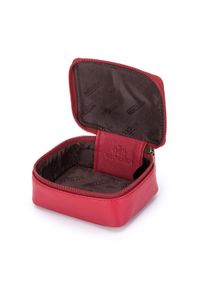 Wittchen - Minikosmetyczka skórzana pudełkowa. Kolor: czerwony. Materiał: skóra #3