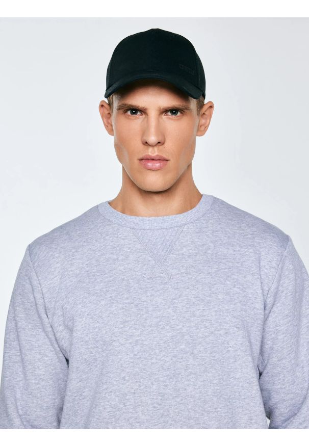Big-Star - Bluza męska szara Marltones 901. Okazja: na co dzień. Kolor: szary. Materiał: materiał, dresówka, jeans. Wzór: aplikacja. Styl: casual, sportowy