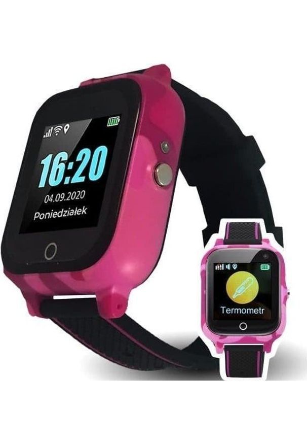 Smartwatch GoGPS K27T Czarno-różowy (K27TPK). Rodzaj zegarka: smartwatch. Kolor: różowy, wielokolorowy, czarny