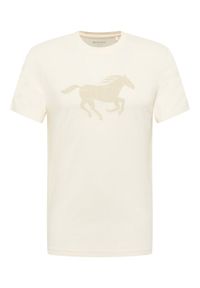 Mustang T-Shirt Austin 1016483 Beżowy Regular Fit. Kolor: beżowy. Materiał: bawełna