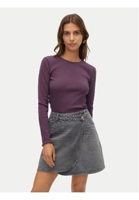 Vero Moda Bluzka Chloe 10306897 Fioletowy Slim Fit. Kolor: fioletowy. Materiał: bawełna