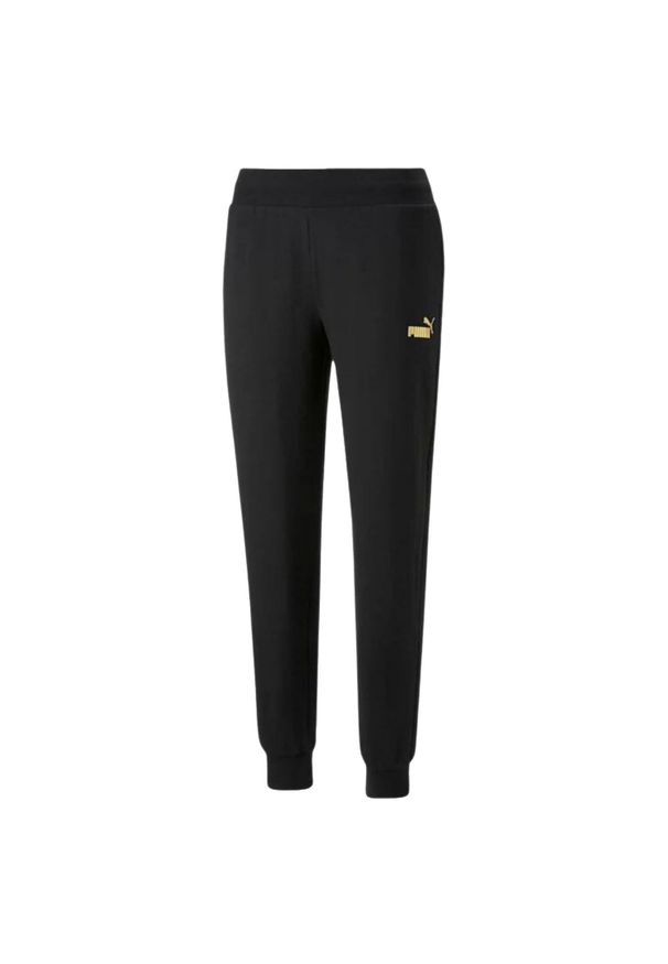 Puma - Spodnie Do Joggingu Damskie Metalik ESS+. Kolor: czarny. Materiał: dresówka. Sport: bieganie