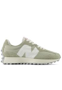 Buty New Balance U327LM - zielone. Okazja: na co dzień. Kolor: zielony. Materiał: guma, zamsz, skóra, materiał. Szerokość cholewki: normalna #1