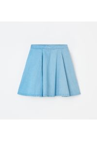 Reserved - Jeansowa spódnica z lyocellu i bawełny - Niebieski. Kolor: niebieski. Materiał: jeans, bawełna #1