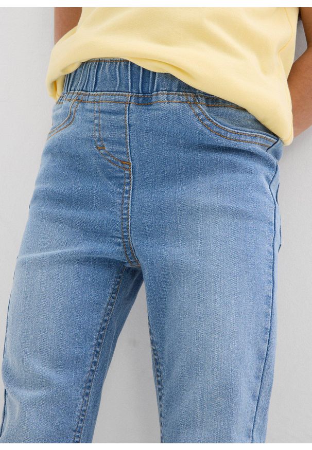 bonprix - Jegginsy mid waist (2 pary). Kolor: niebieski