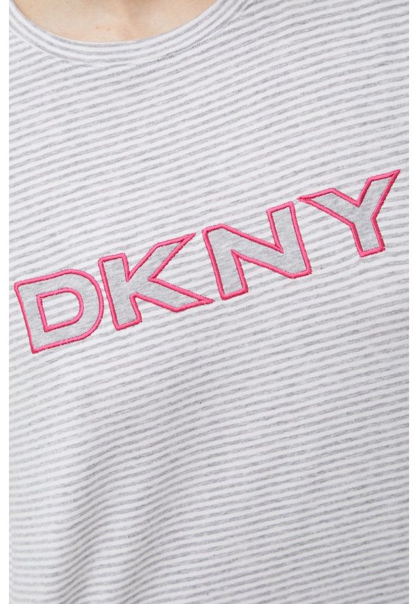 DKNY - Dkny koszula nocna damska kolor szary. Kolor: szary. Materiał: dzianina