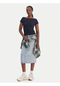 Tommy Jeans T-Shirt Lettuce Edge DW0DW22460 Granatowy Slim Fit. Kolor: niebieski. Materiał: bawełna #5