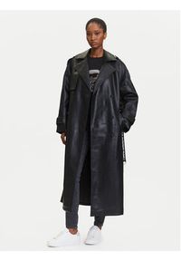 Karl Lagerfeld Jeans Płaszcz przejściowy A3W15047 Czarny Relaxed Fit. Kolor: czarny. Materiał: skóra #3