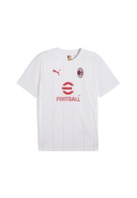 Puma - Męska koszulka przedmeczowa AC Milan PUMA White Putty Beige. Kolor: biały, beżowy, wielokolorowy