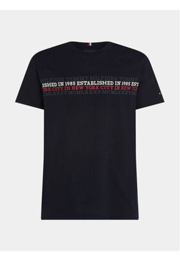 TOMMY HILFIGER - Tommy Hilfiger T-Shirt MW0MW32618 Granatowy Regular Fit. Kolor: niebieski. Materiał: bawełna