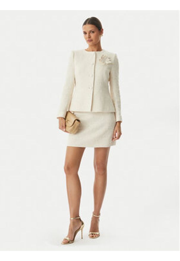 Rinascimento Spódnica ołówkowa CFC0128067003 Beżowy jasny Slim Fit. Kolor: beżowy. Materiał: syntetyk