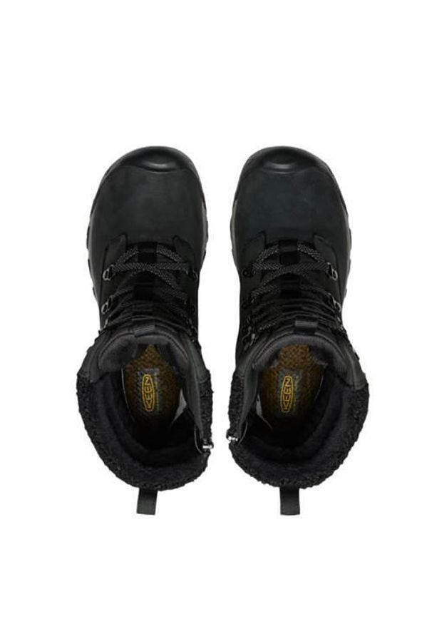 keen - Buty trekkingowe damskie Keen Greta Tall Wp. Wysokość cholewki: za kostkę. Zapięcie: sznurówki. Kolor: czarny. Materiał: materiał, skóra, tkanina. Szerokość cholewki: normalna