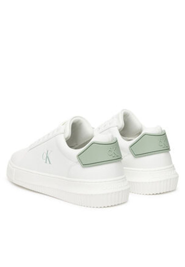 Calvin Klein Jeans Sneakersy YM0YM01296 Biały. Kolor: biały. Materiał: skóra