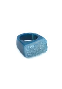Brazi Druse Jewelry - Pierścionek Agat Niebieski Druza rozmiar 21. Kolor: niebieski. Kamień szlachetny: agat #1