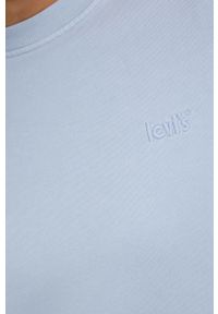 Levi's® - Levi's Bluza bawełniana damska gładka. Okazja: na spotkanie biznesowe. Kolor: niebieski. Materiał: bawełna. Wzór: gładki. Styl: biznesowy