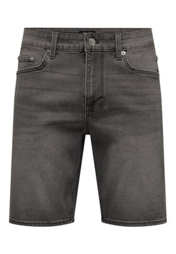 Only & Sons Szorty jeansowe Weft 22034527 Szary Regular Fit. Kolor: szary. Materiał: syntetyk