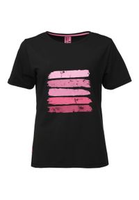 Lowa - Koszulka Damska Abnelis Czarna M - Komfort i Styl. Typ kołnierza: polo. Kolor: czarny, różowy, wielokolorowy. Materiał: elastan, bawełna #1