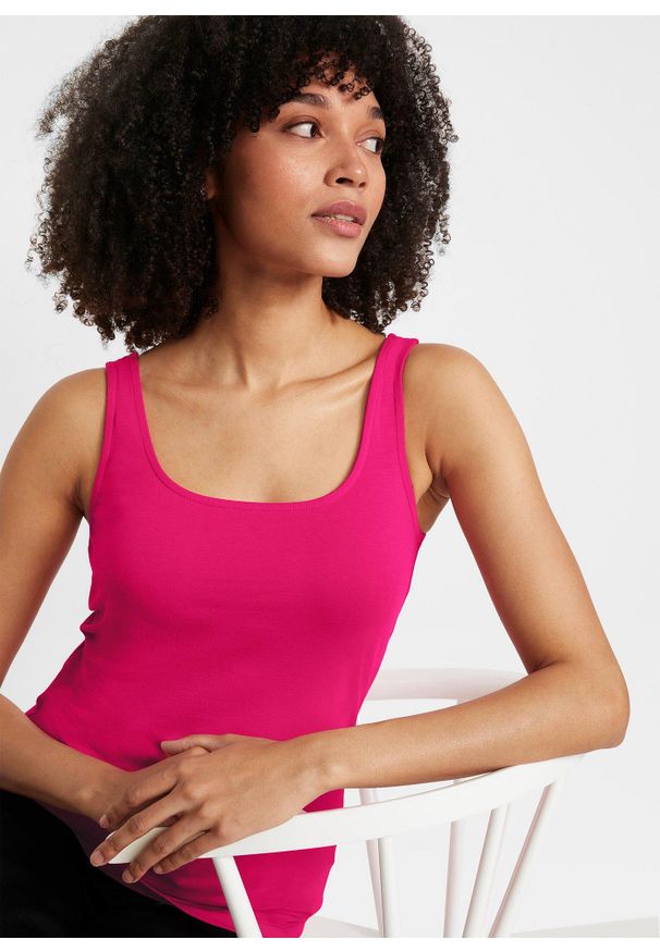 bonprix - Top (2 szt.). Typ kołnierza: typu carmen. Kolor: różowy