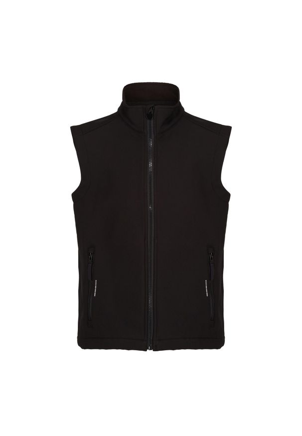 Regatta - Bezrękawnik Dziecięcy Softshell Odblaskowy Materiał. Kolor: czarny. Materiał: softshell, materiał. Długość rękawa: bez rękawów. Styl: sportowy