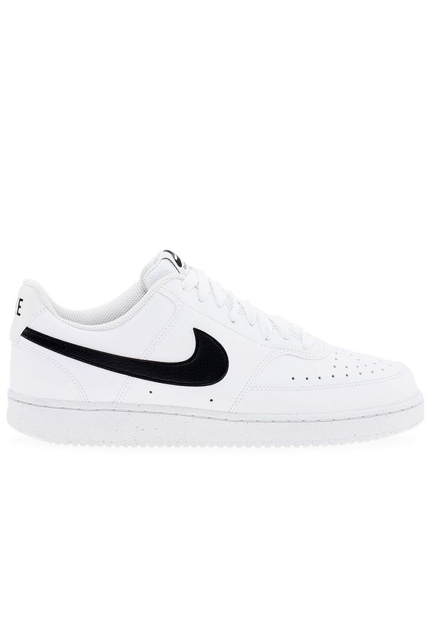 Buty męskie Nike Court Vision Low Next Nature DH2987-101 - białe. Zapięcie: sznurówki. Kolor: biały. Materiał: materiał, syntetyk, guma, skóra. Szerokość cholewki: normalna. Sezon: lato. Model: Nike Court