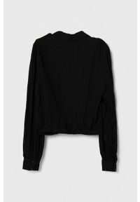 Guess koszula damska kolor czarny regular z kołnierzykiem klasycznym. Typ kołnierza: kołnierzyk klasyczny. Kolor: czarny. Materiał: tkanina. Długość rękawa: długi rękaw. Długość: długie. Styl: klasyczny #3