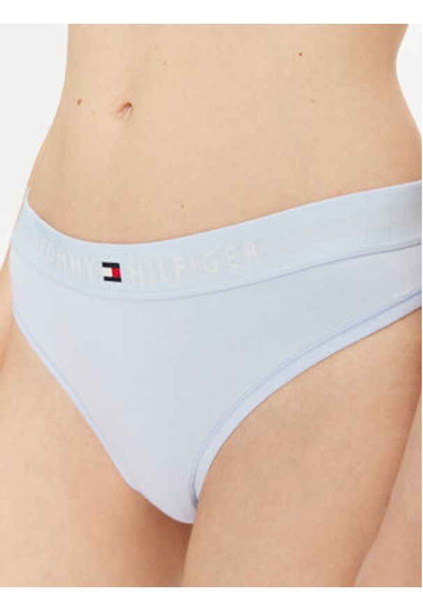 TOMMY HILFIGER - Tommy Hilfiger Stringi UW0UW04146 Błękitny. Kolor: niebieski. Materiał: bawełna